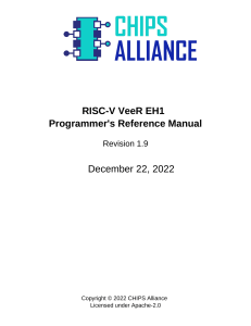 RISC-V VeeR EH1 Programmer's Reference Manual