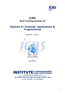 ICMS Limited Hawal Srinagar  Diploma In Computer & Programmer-PDF