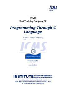 ICMS Limited Hawal Srinagar C-Programming