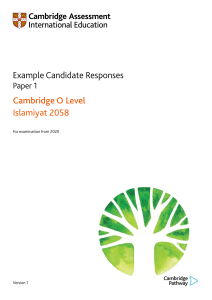 2058 Example Candidate Responses Paper 1 (for examination from 2020)