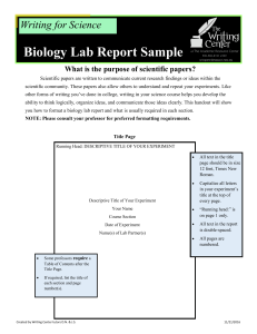 Tips writing a lab report