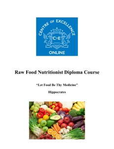 Session 1 - Raw Food Nutritionist Diploma Course