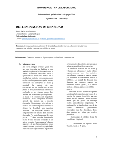 Informe de Laboratorio: Determinación de Densidad