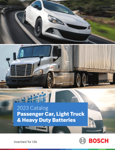Passenger Car, Light Truck & Heavy Duty Batteries Catalog
