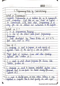 C Complete Notes
