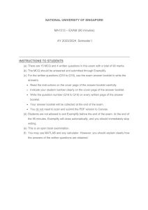 Exam Instructions page