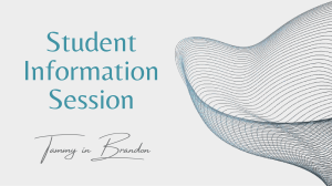  Student Information Session