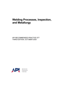API 577 2020-Welding processes, Inspection and metallurgy