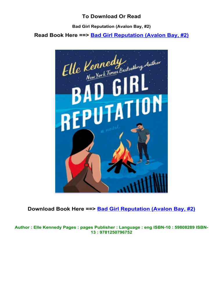 pdf DOWNLOAD Bad Girl Reputation Avalon Bay 2 by Elle Kennedy