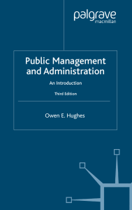 Public Management and Administration An Introduction by Owen E. Hughes