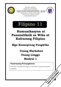 FILIPINO 11 Q1 Mod1