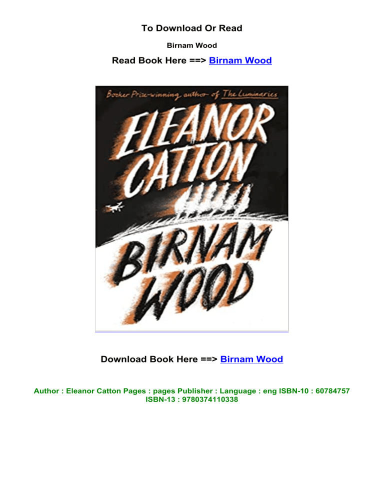 pdf DOWNLOAD Birnam Wood by Eleanor Catton