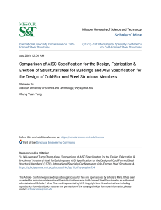 Comparison of AISC Specification for the Design Fabrication   Er
