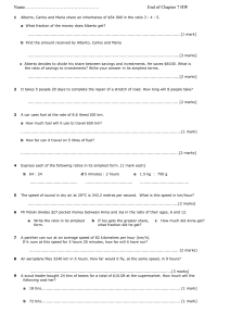 Ratio proportion homework review