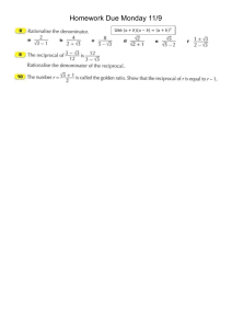 Rationalising the Denominator