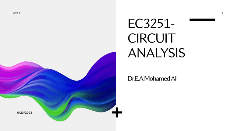 CIRCUIT ANALYSIS UNIT 1