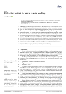 Diffraction testbed for use in remote teaching