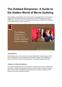 The Dubbed Dimension  A Guide to the Hidden World of Movie Dubbing