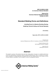 Standard Welding Terms and Definitions