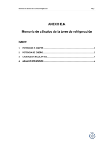 ANEXO E6 - CÁLCULOS TORRE DE REFRIGERACIÓN