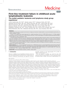 Zawitkowska 2020 first line treatment failure in childhood acute.90 relapse ALL