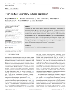 Twin study of laboratory‐induced aggression