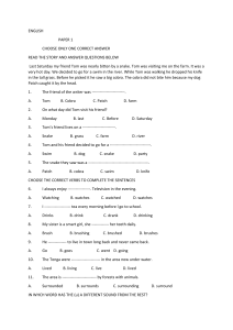 ENGLISH grade 3 paper 1 and 2