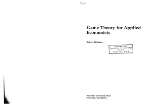 Game Theory for Applied Economists