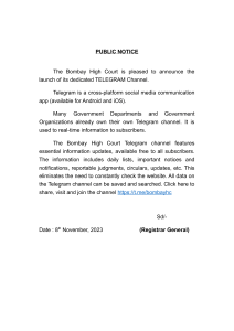 Telegram channel notice for Bombay High Court