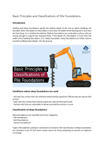 Basic Principles and Classifications of Pile Foundations