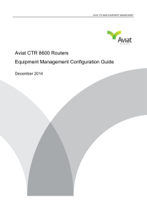 CTR 8600 Equipment Management Configuration Guide