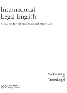 International Legal English student book