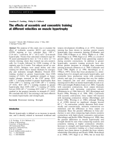 The effects of eccentric and concentric training