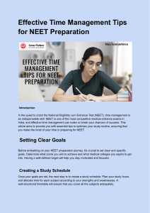 Effective Time Management Tips for NEET Preparation