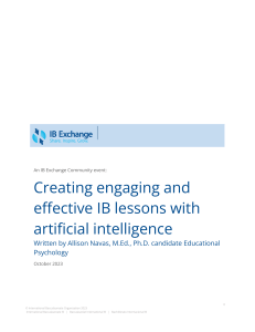 Creating engaging and effective IB lessons with artificial intelligence