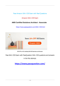 AWS Solutions Architect Associate SAA-C03 Exam Questions