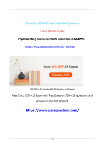 Cisco SD-WAN Solutions 300-415 ENSDWI Exam Questions