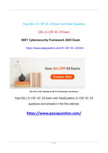 NIST Cybersecurity Framework D-CSF-SC-23 Exam Questions