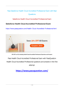 Salesforce Health Cloud Accredited Professional Exam Questions