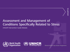 Assessment and Management of Conditions specifically rt stress WHO 2013