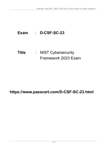 D-CSF-SC-23 NIST Cybersecurity Framework 2023 Exam Dumps