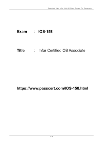 Infor Certified OS Associate IOS-158 Dumps