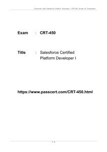 Salesforce Certified Platform Developer I CRT-450 Dumps