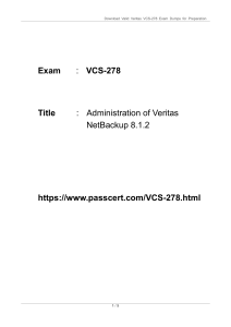 VCS-278 Administration of Veritas NetBackup 8.1.2 Dumps