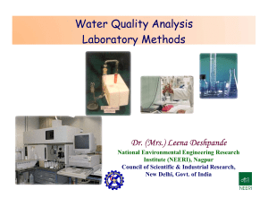 LSD-NEERI- Water Quality Analysis
