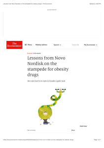 Lessons from Novo Nordisk on the stampede for obesity drugs | The Economist