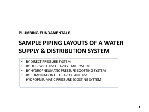 SAMPLE PIPING LAYOUTS OF A WATER SUPPLY  