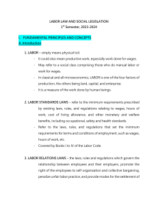 NOTES ON LABOR LAW
