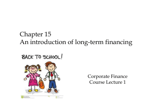 Chapter 15 An introduction of long term