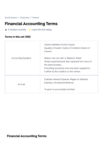 Financial Accounting Terms Flashcard
